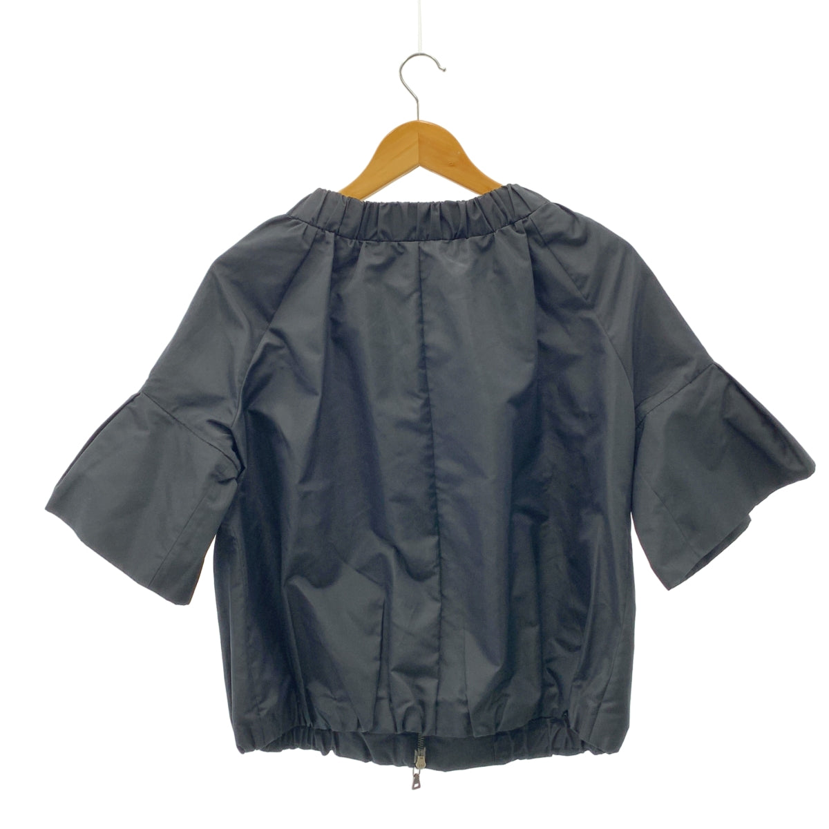 PRADA / プラダ | 2008 | ノーカラー ギャザー タックスリーブ ジャケット | 40 | レディース