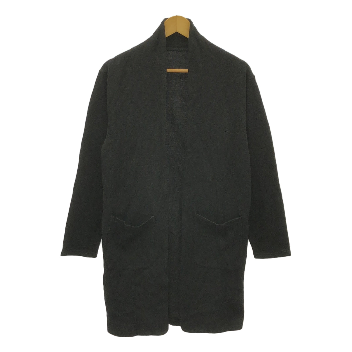 SOPHNET. / ソフネット | LONG KNIT CARDIGAN / コットン ボタンレス ショールカラー ロング カーディガン | M | ブラック | メンズ