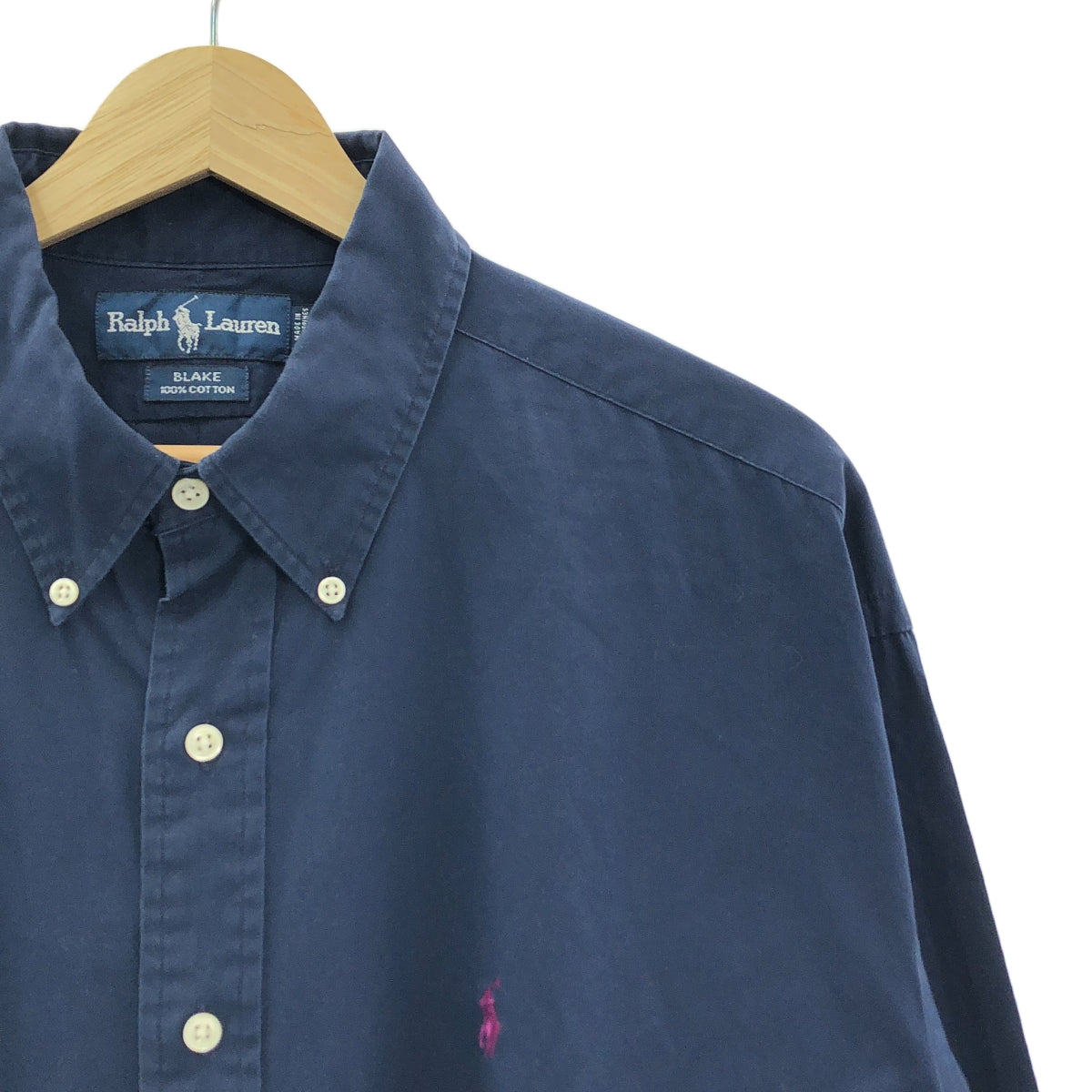 RALPH LAUREN / ラルフローレン | 90s ヴィンテージ BLAKE コットン ボタンダウン シャツ | L | ネイビー | メンズ