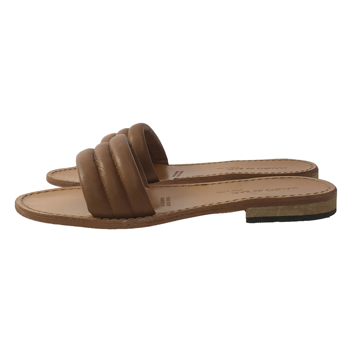 MAURO de BARI | Flat leather sandals | Size 38 | Women's