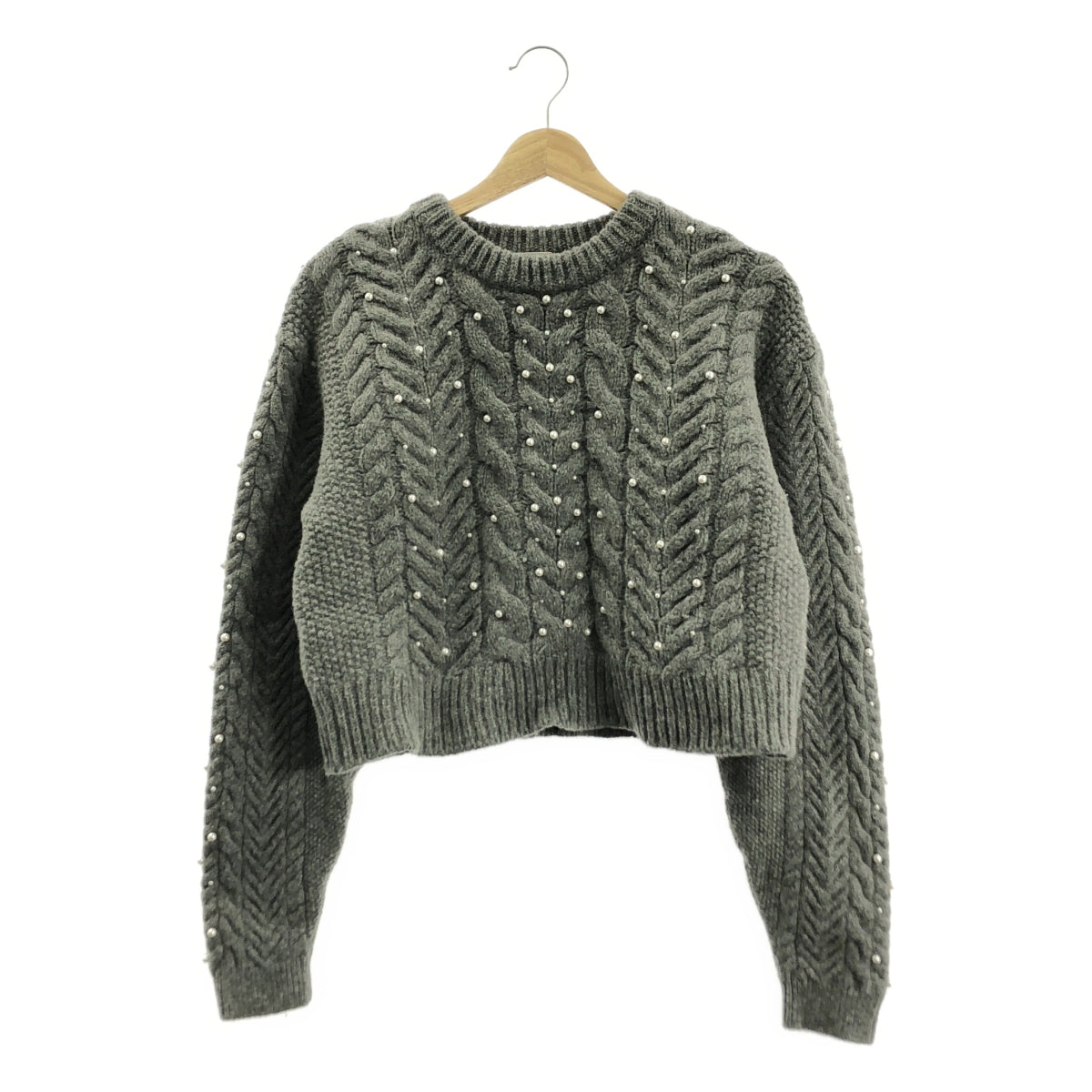 IENA / 예나 | 2023AW | 진주 케이블 풀오버 니트 | F | 여성