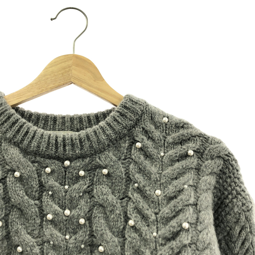 IENA / 예나 | 2023AW | 진주 케이블 풀오버 니트 | F | 여성