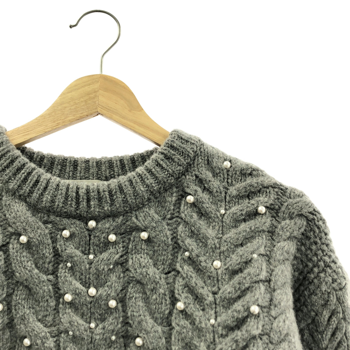 IENA / 예나 | 2023AW | 진주 케이블 풀오버 니트 | F | 여성