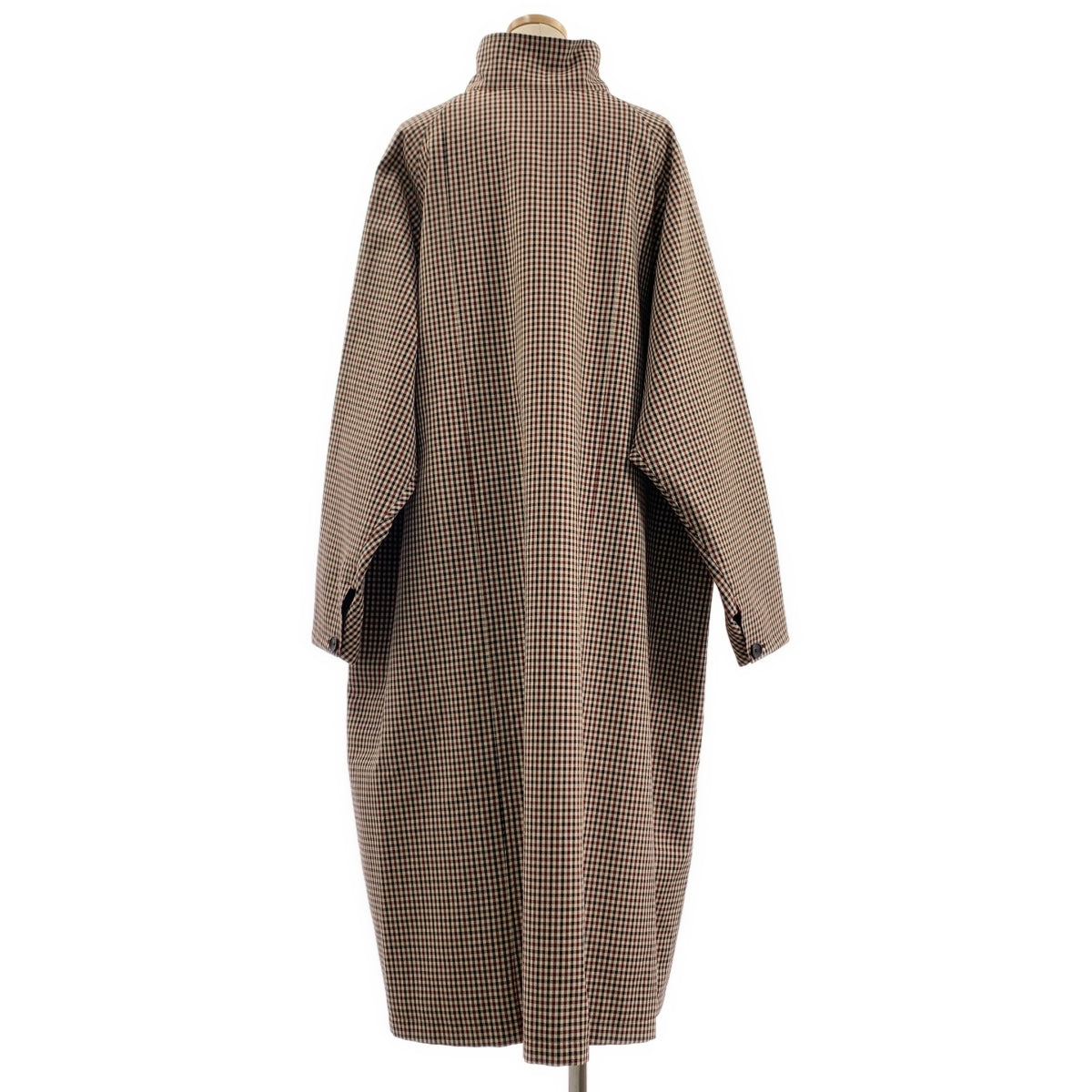 CABaN / キャバン | 2024AW | ウールギャバジン ガンクラブチェックスタンドカラーコート / 総裏地 | M | レディース