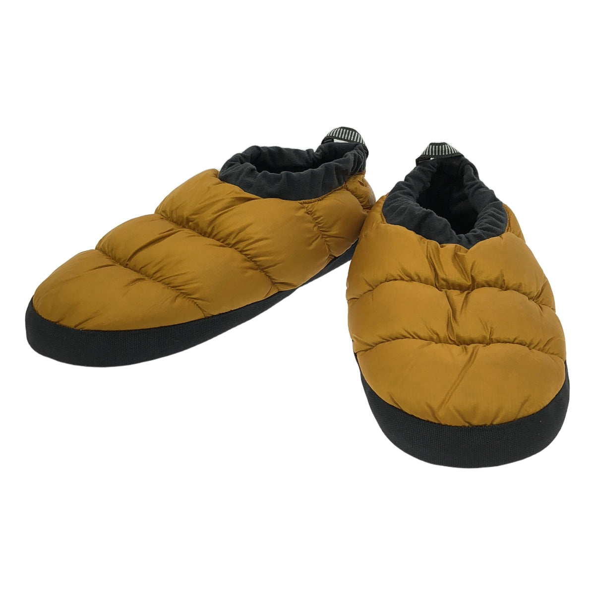 [全新] 拉布 |羽絨小屋拖鞋帳篷鞋 | M |深灰胡桃木色 / 黃色 |男士