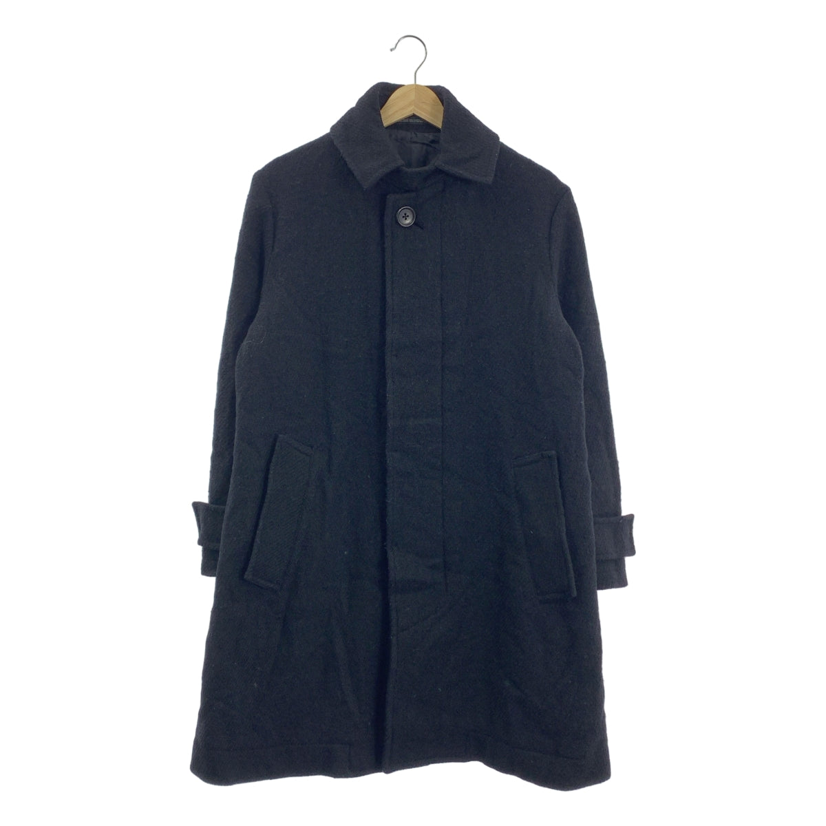 Y's / Y's Yohji Yamamoto | 羊毛粗花呢大衣 | 尺寸 2 | 黑色 | 女款