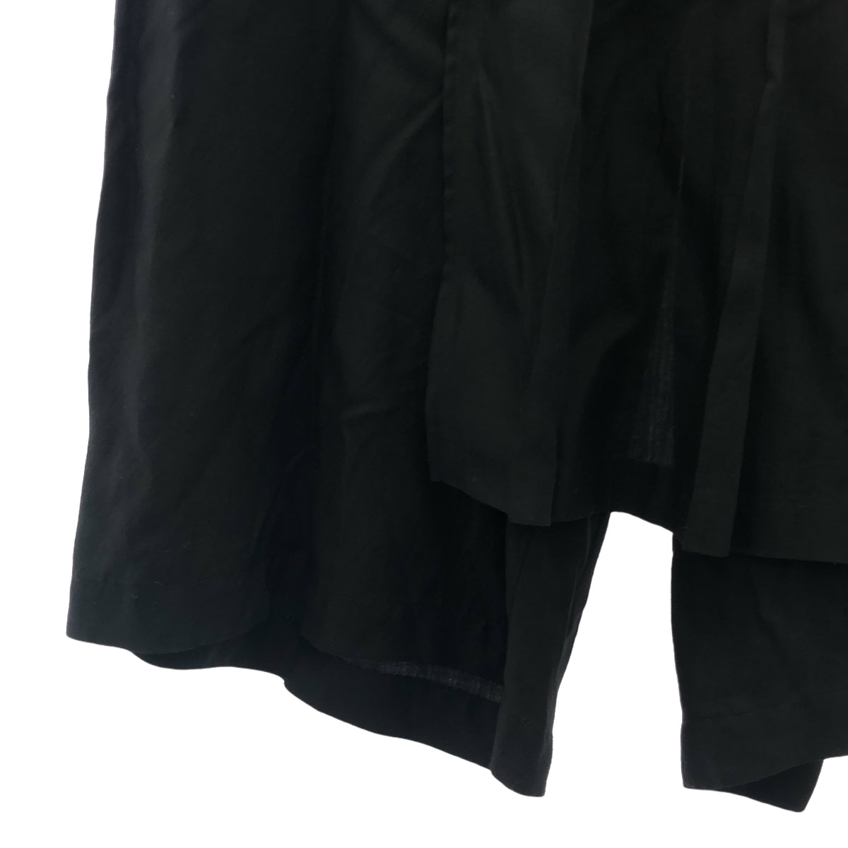 【미품】 Y's / 와이즈 요우지야마모토 | 2025SS | 4OZ CU / DUNGAREE TWILL WRAPT PLEATED PANTS / 비대칭 드로우 스트링 와이드 팬츠 | 2 | 블랙 | 여성