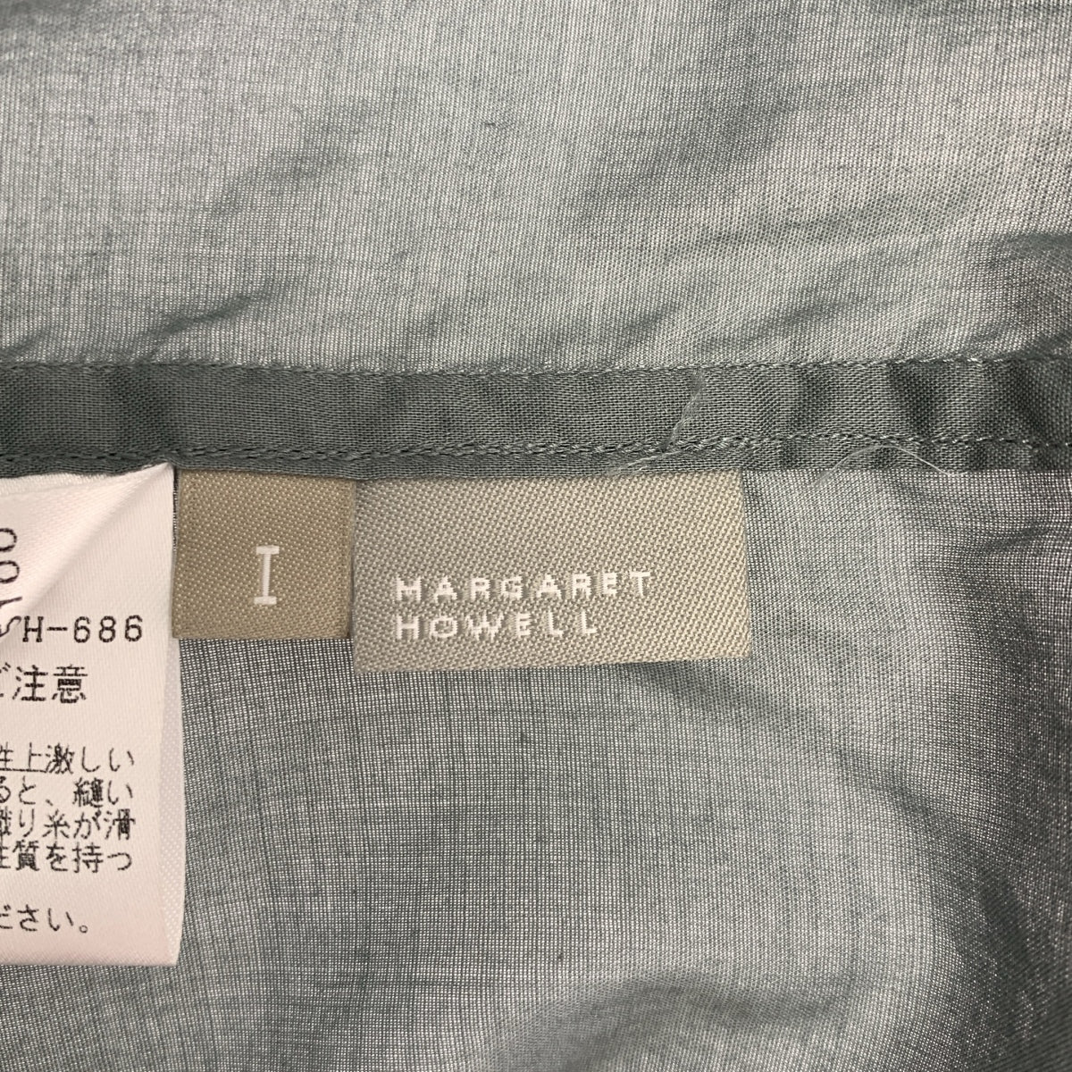 MARGARET HOWELL / マーガレットハウエル | SHEER COTTON ショールカラー 半袖シャツ | 1 | レディース