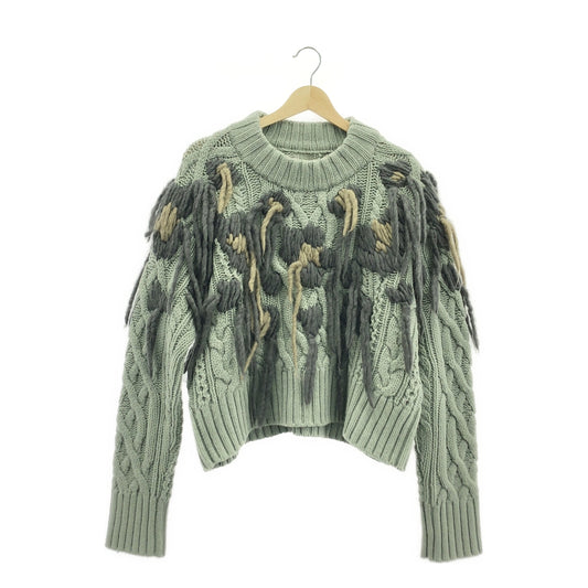 sacai / サカイ | 2022AW | フリンジ ケーブルニット | 2 | レディース