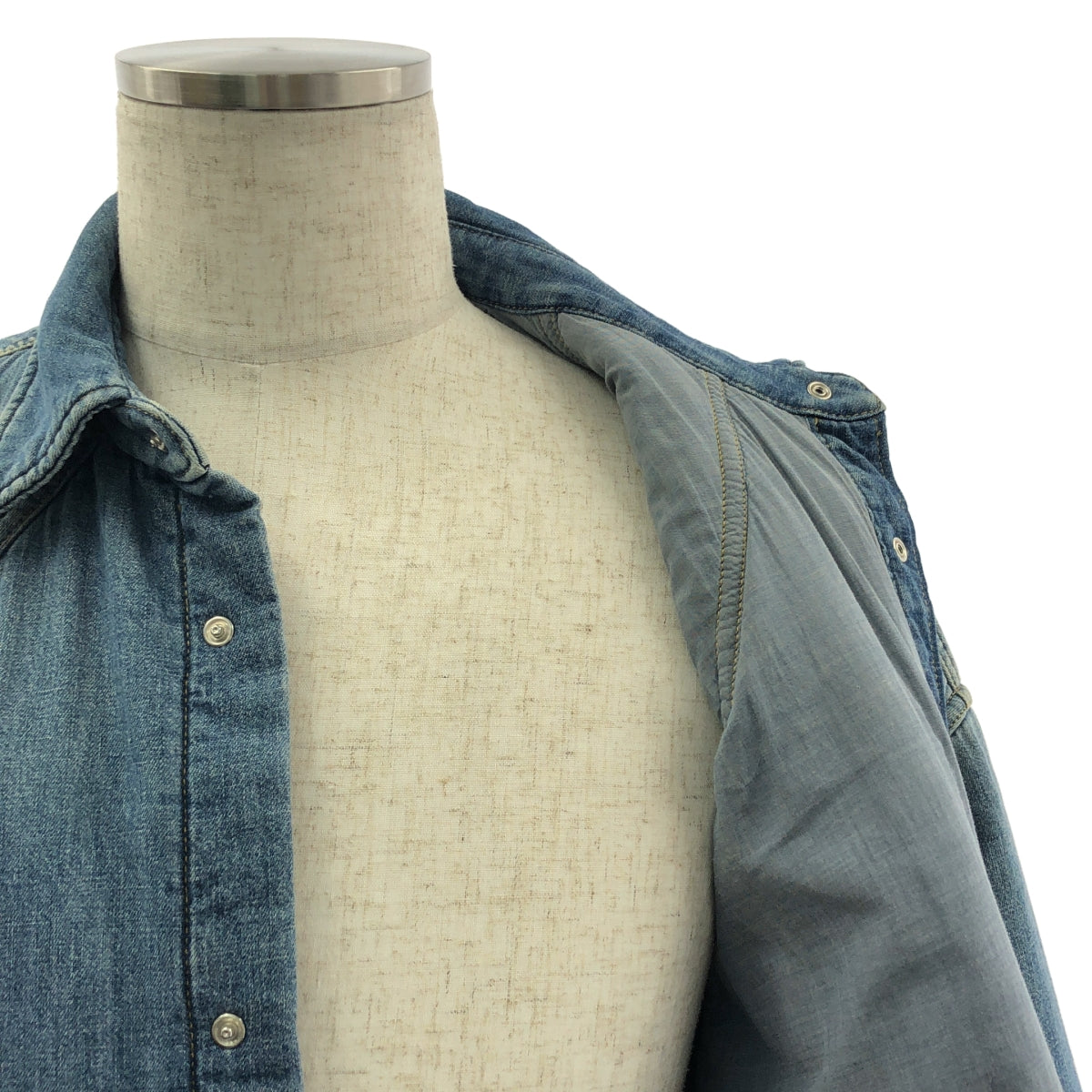 Maison Margiela / 메종 마르젤라 | 2019AW | DENIM SHIRT BLOUSON / 안솜 오버 실루엣 웨스턴 데님 셔츠 재킷 / 총 안감 | 40 | 남성