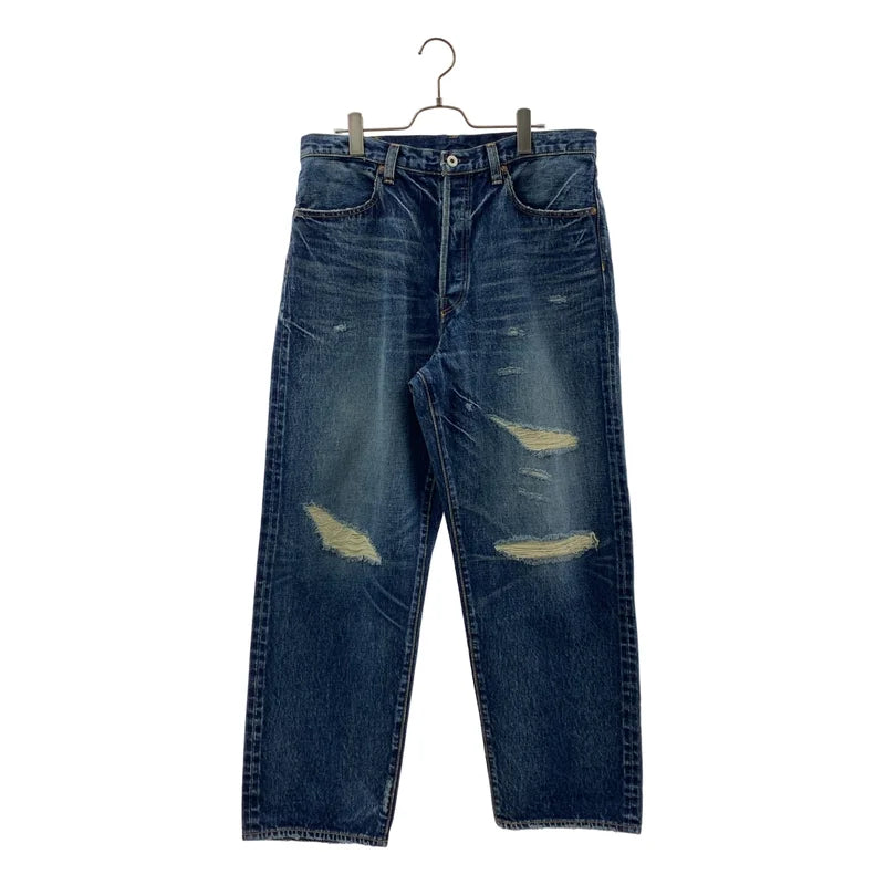 AUBERGE / オーベルジュ | ALTERNA / クラッシュ加工 ワイド デニムパンツ | 42 | メンズ