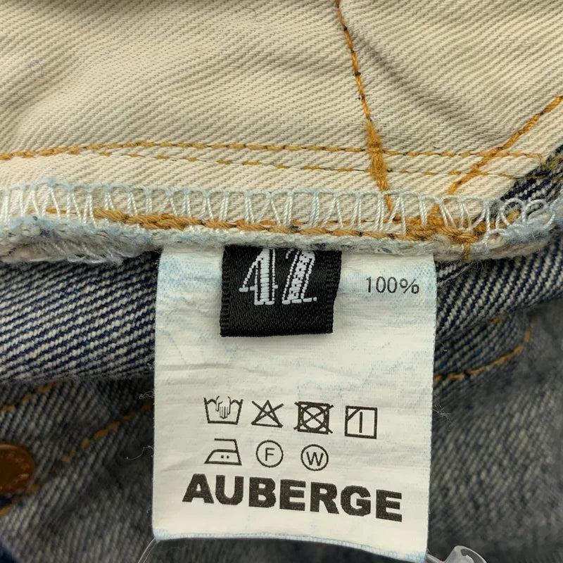 AUBERGE / オーベルジュ | ALTERNA / クラッシュ加工 ワイド デニムパンツ | 42 | メンズ