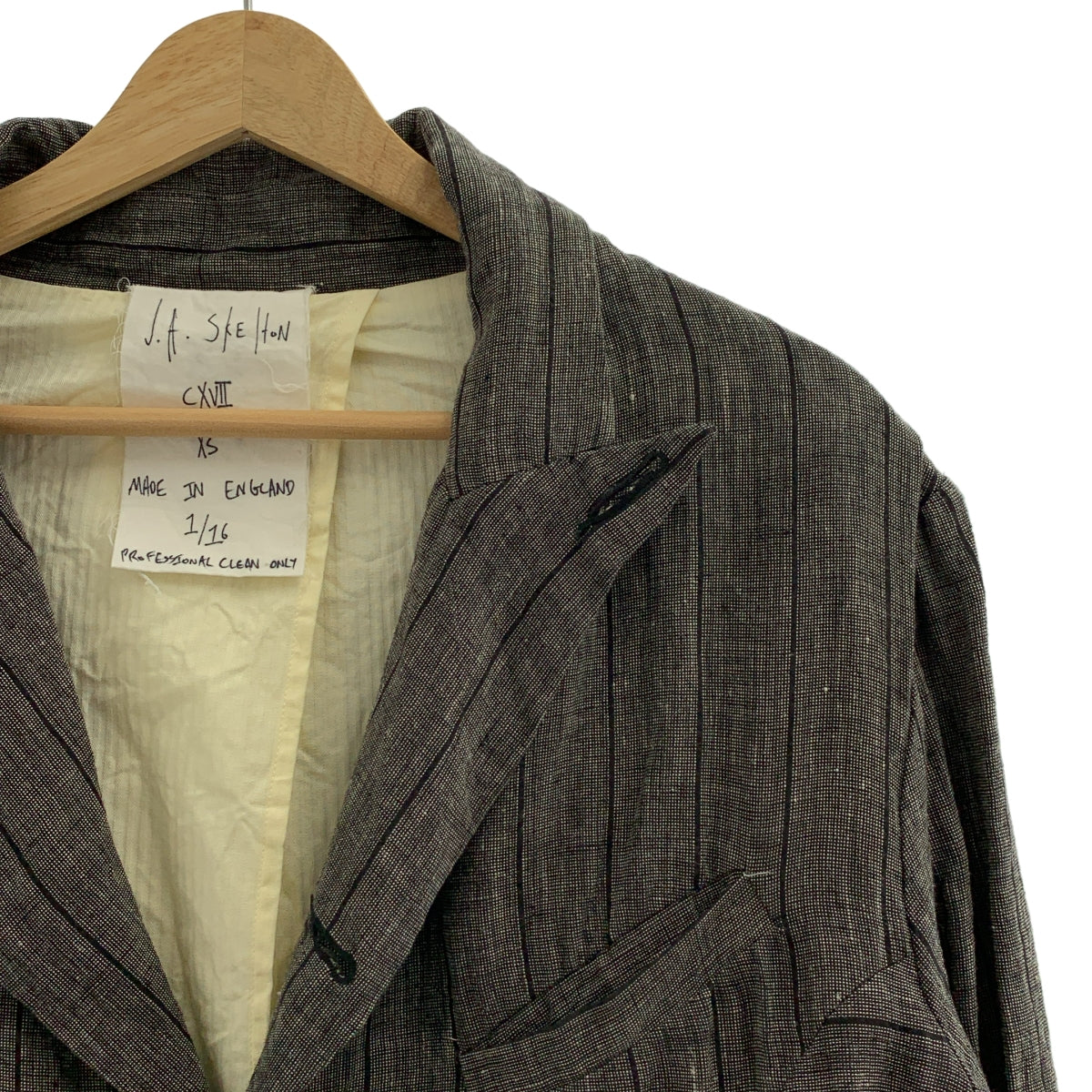 JOHN ALEXANDER SKELTON / 존 알렉산더 스켈레톤 | stripe jacket / 스트라이프 싱글 브레스트 재킷 | XS | 남성