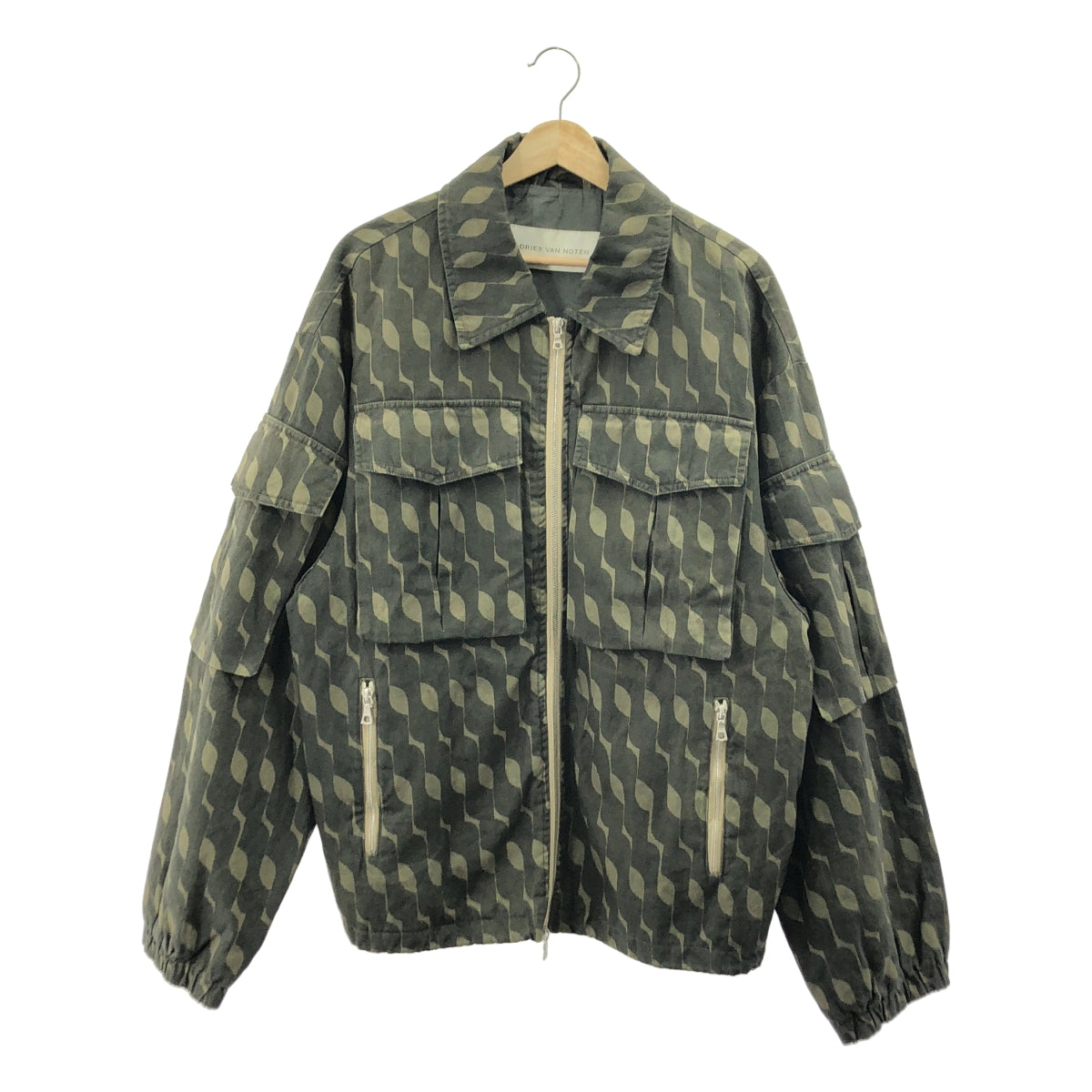[狀況極佳] DRIES VAN NOTEN | 2024 春夏 | 套染圖案印花外套 | M碼 | 卡其色 | 男款