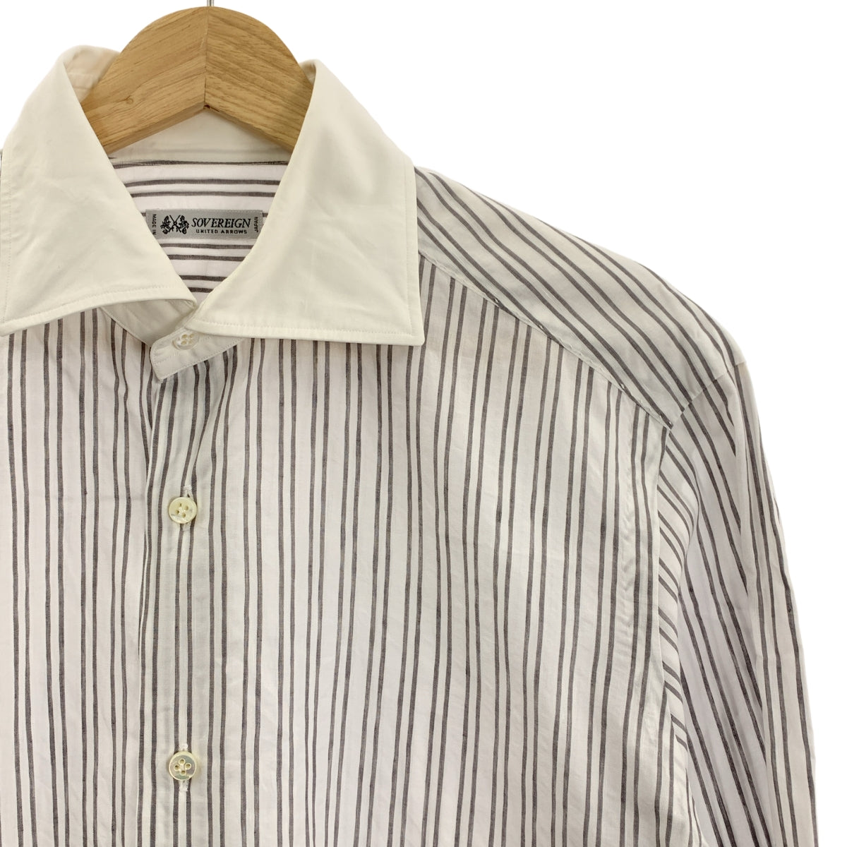 Sovereign | 棉質條紋襯衫 | 38碼 | 灰色/白色 | 男款