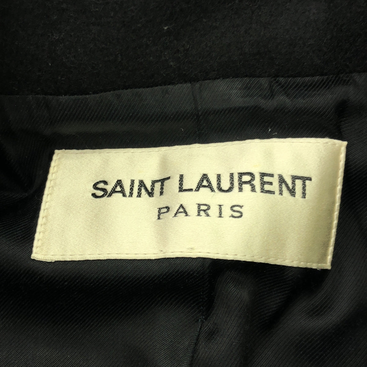 SAINT LAURENT PARIS / サンローランパリ | ウール 金釦 ダブル Pコート | ブラック | メンズ
