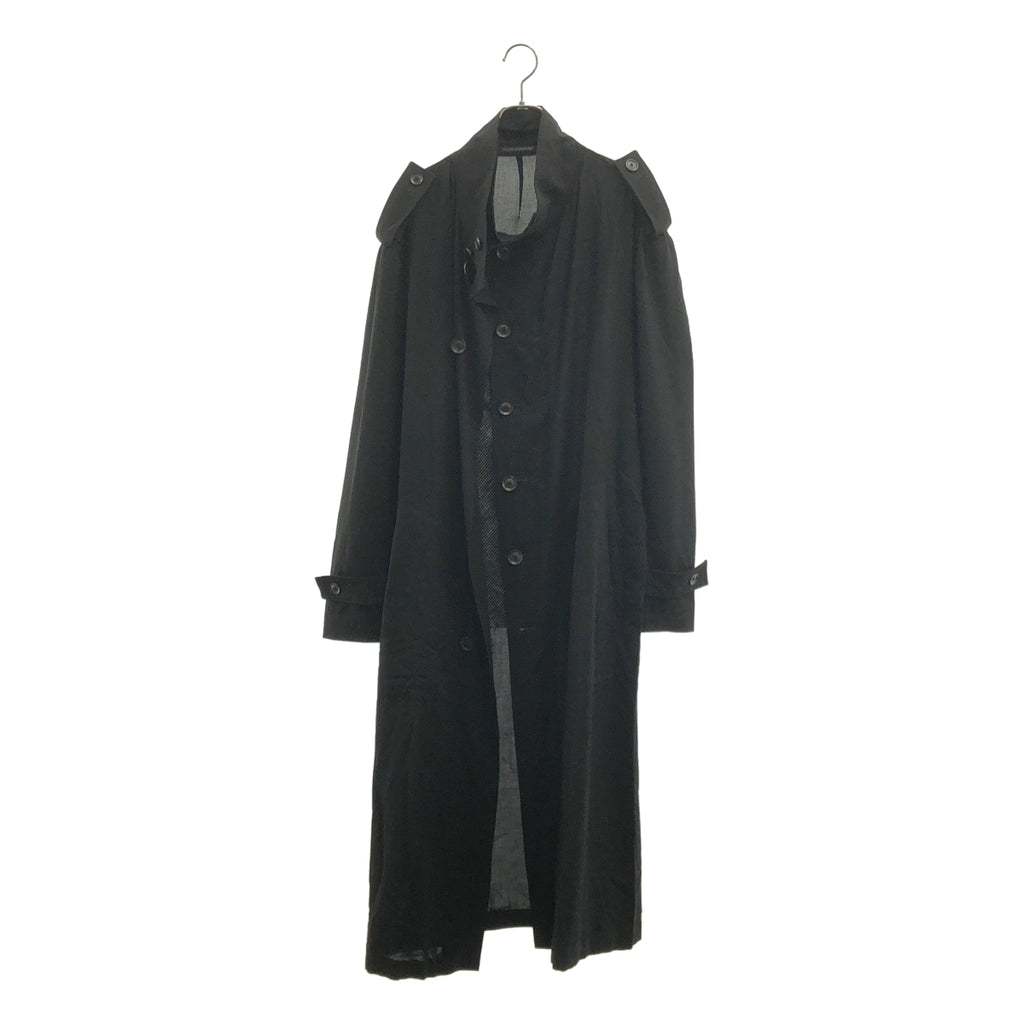 山本耀司 (YOHJI YAMAMOTO) 男裝 | 2022春夏系列 | 人造絲不對稱大衣 | 1碼 | 男士