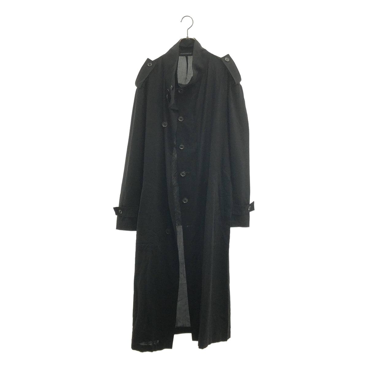 山本耀司 (YOHJI YAMAMOTO) 男裝 | 2022春夏系列 | 人造絲不對稱大衣 | 1碼 | 男士