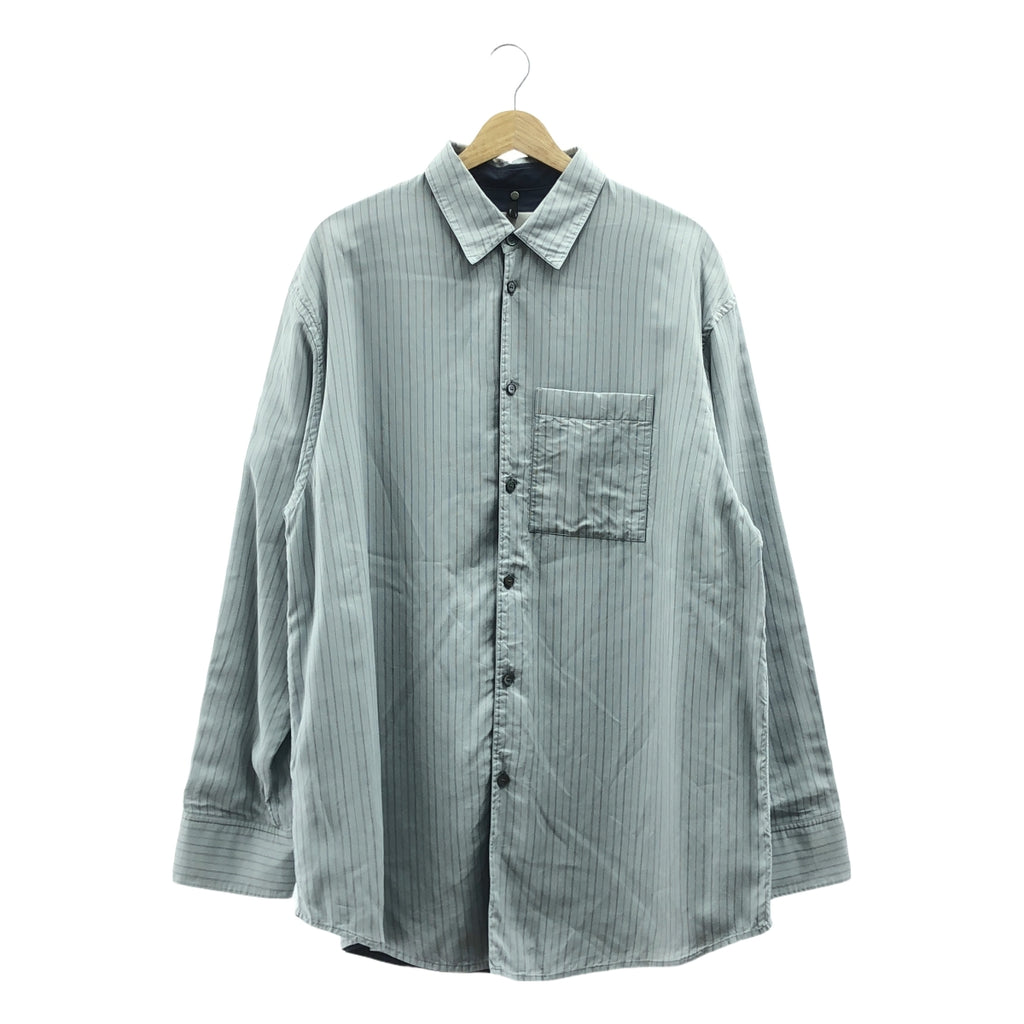 【美品】  OAMC / オーエーエムシー | HENRY SHIRTSTRIPED ストライプシャツ | S | ライトブルー | メンズ