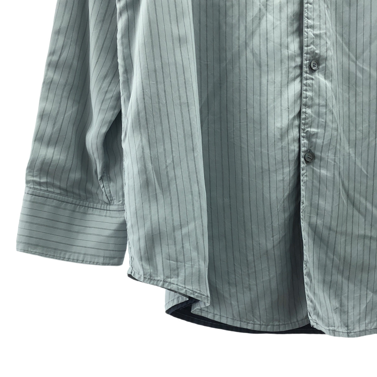 【美品】  OAMC / オーエーエムシー | HENRY SHIRTSTRIPED ストライプシャツ | S | ライトブルー | メンズ
