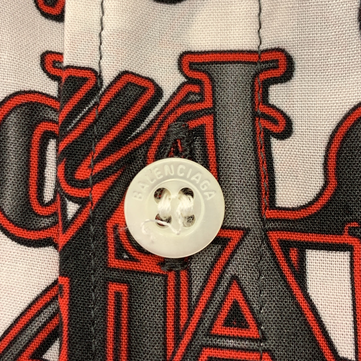 BALENCIAGA / バレンシアガ | ビスコース 総柄 ロゴボタン ポケット付き シャツ ワンピース | 32 | レディース