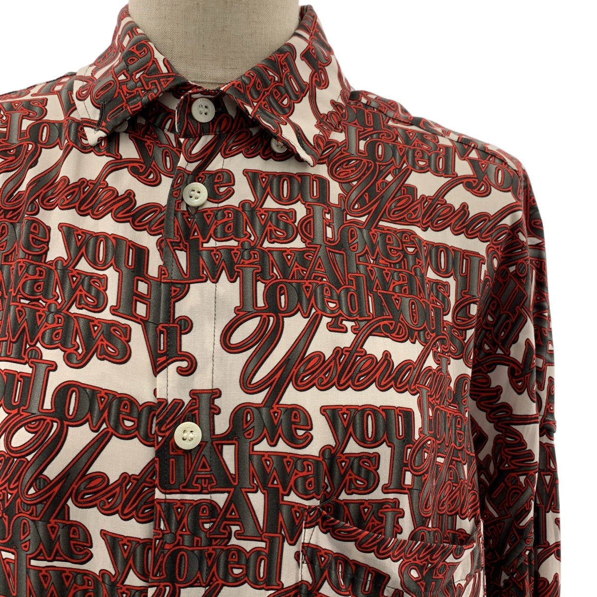 BALENCIAGA / バレンシアガ | ビスコース 総柄 ロゴボタン ポケット付き シャツ ワンピース | 32 | レディース