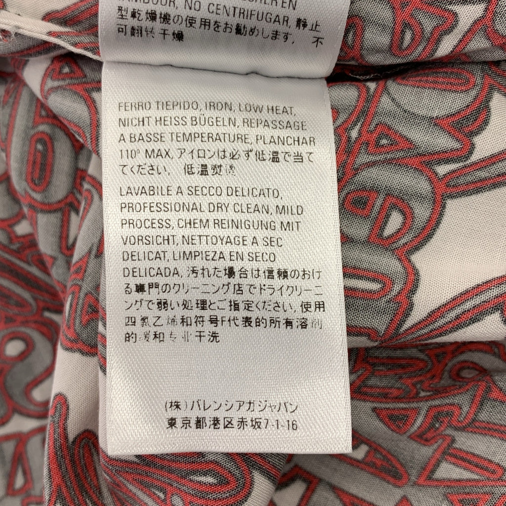 BALENCIAGA / バレンシアガ | ビスコース 総柄 ロゴボタン ポケット付き シャツ ワンピース | 32 | レディース