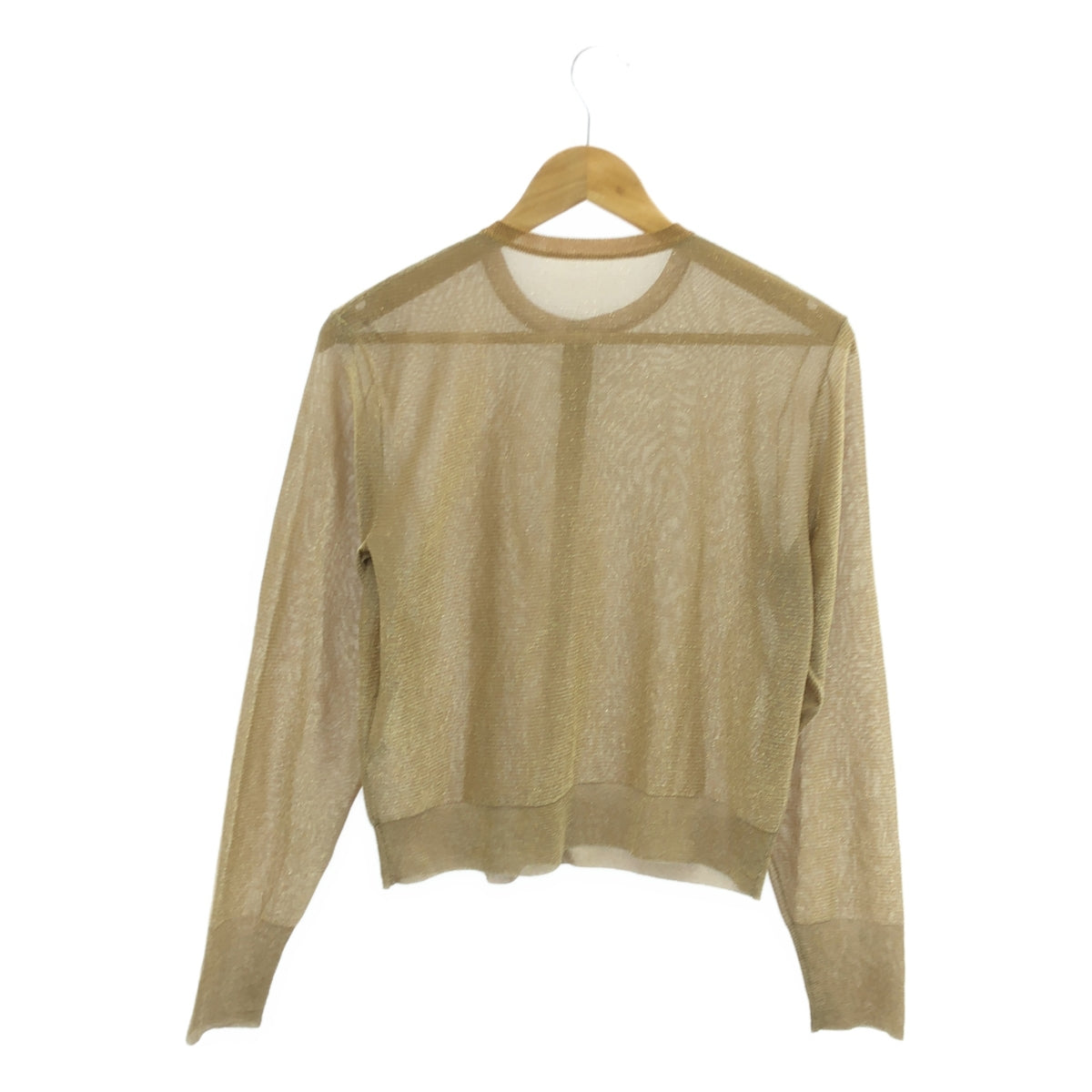 [狀況良好] Whim Gazette | GEMINI 提花金銀絲開襟衫 | F |米色 |女性的