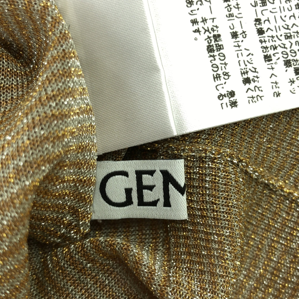 【美品】  Whim Gazette / ウィムガゼット | GEMINI ジャガードラメカーディガン | F | ベージュ | レディース