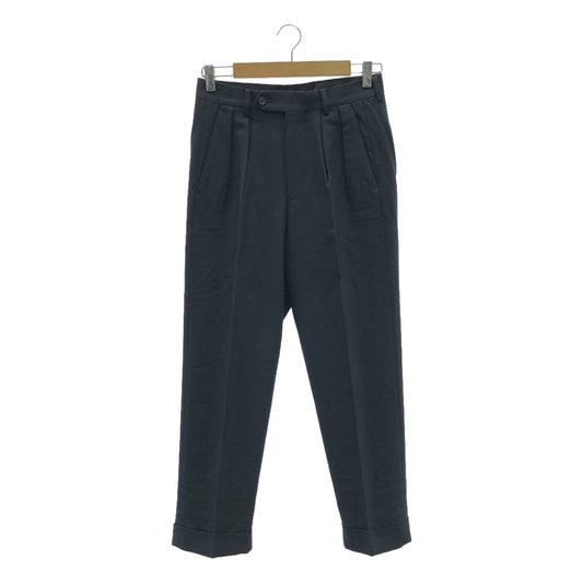 BRITISH MADE / British Made | Wool 2-pleat pants | XS | Navy | Men's