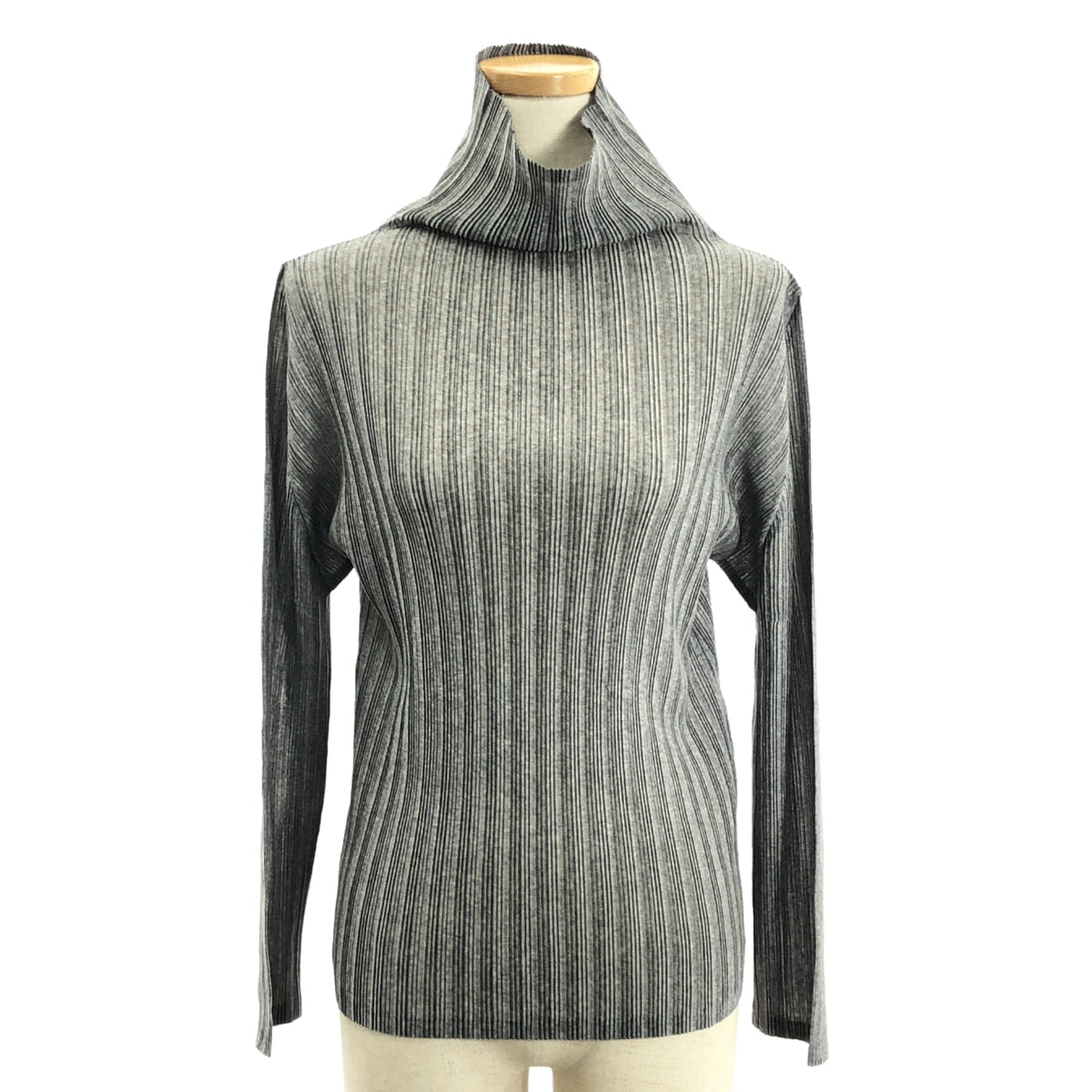 PLEATS PLEASE ISSEY MIYAKE / プリーツプリーズイッセイミヤケ | ハイネック プルオーバー トップス | 3 | グレー | レディース