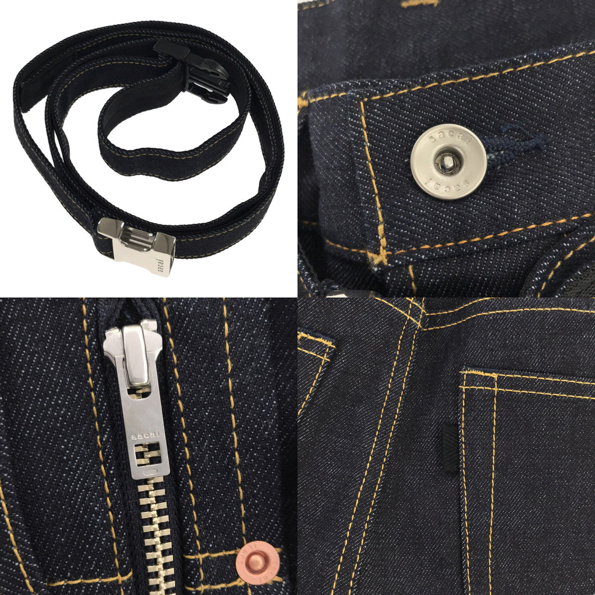 【美品】  sacai / サカイ | リジッドデニム ベルテッドパンツ | 1 | インディゴ | メンズ