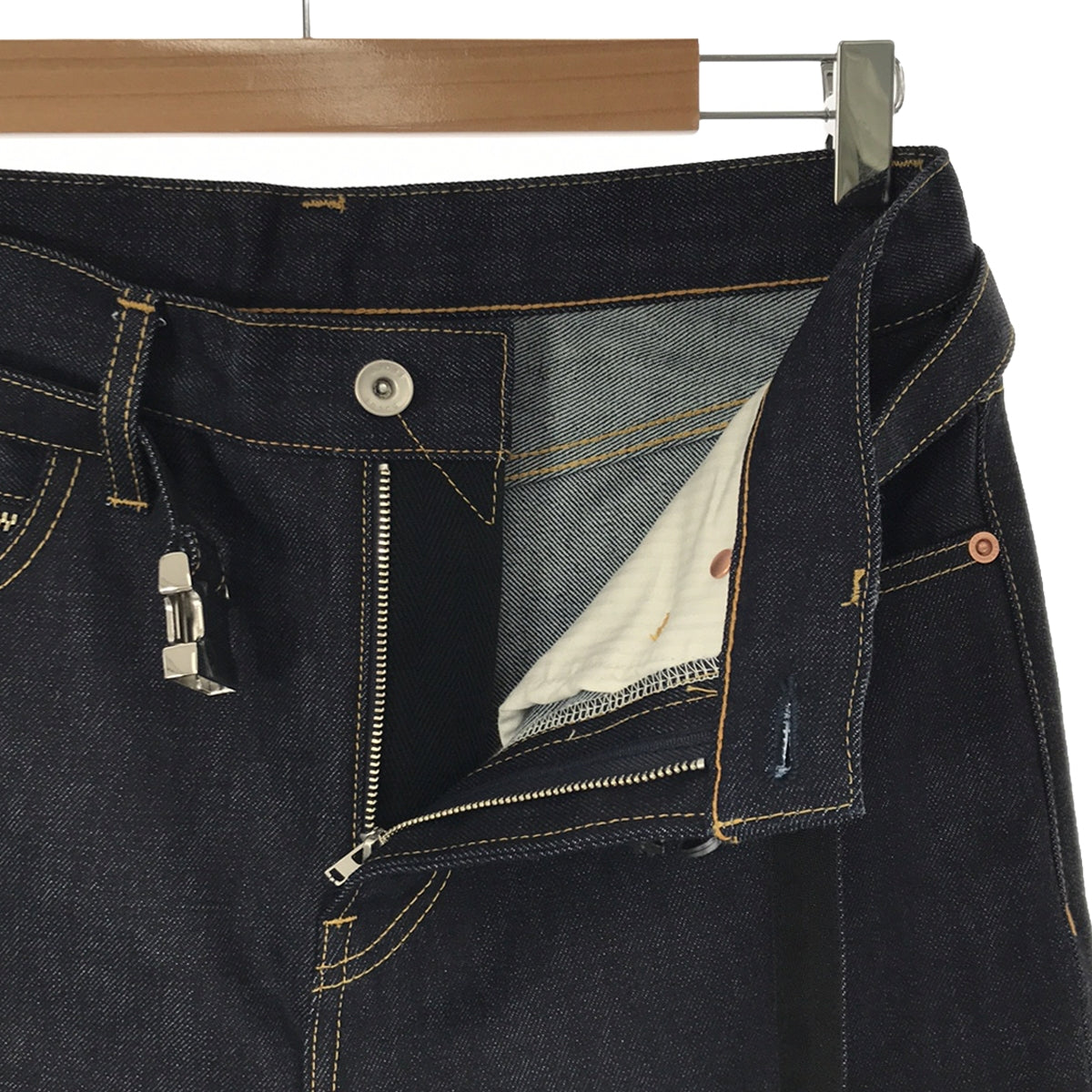 【美品】  sacai / サカイ | リジッドデニム ベルテッドパンツ | 1 | インディゴ | メンズ