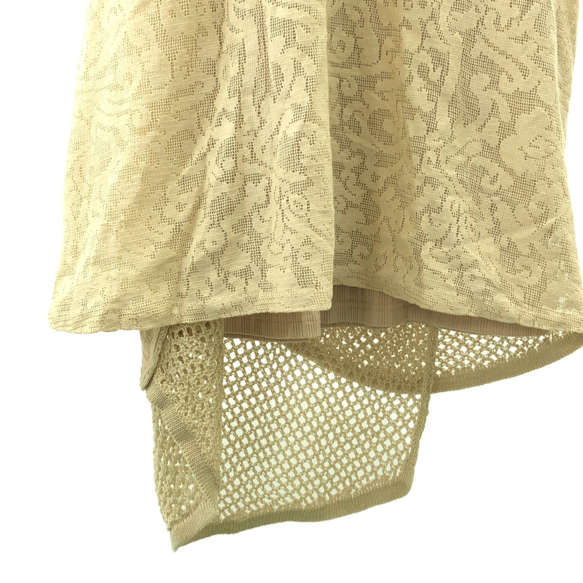 AMERI / アメリ | VINTAGE SUSPENDER KNIT LACE DRESS ヴィンテージ サスペンダー ニット レース ドレス ワンピース | S | ベージュ | レディース