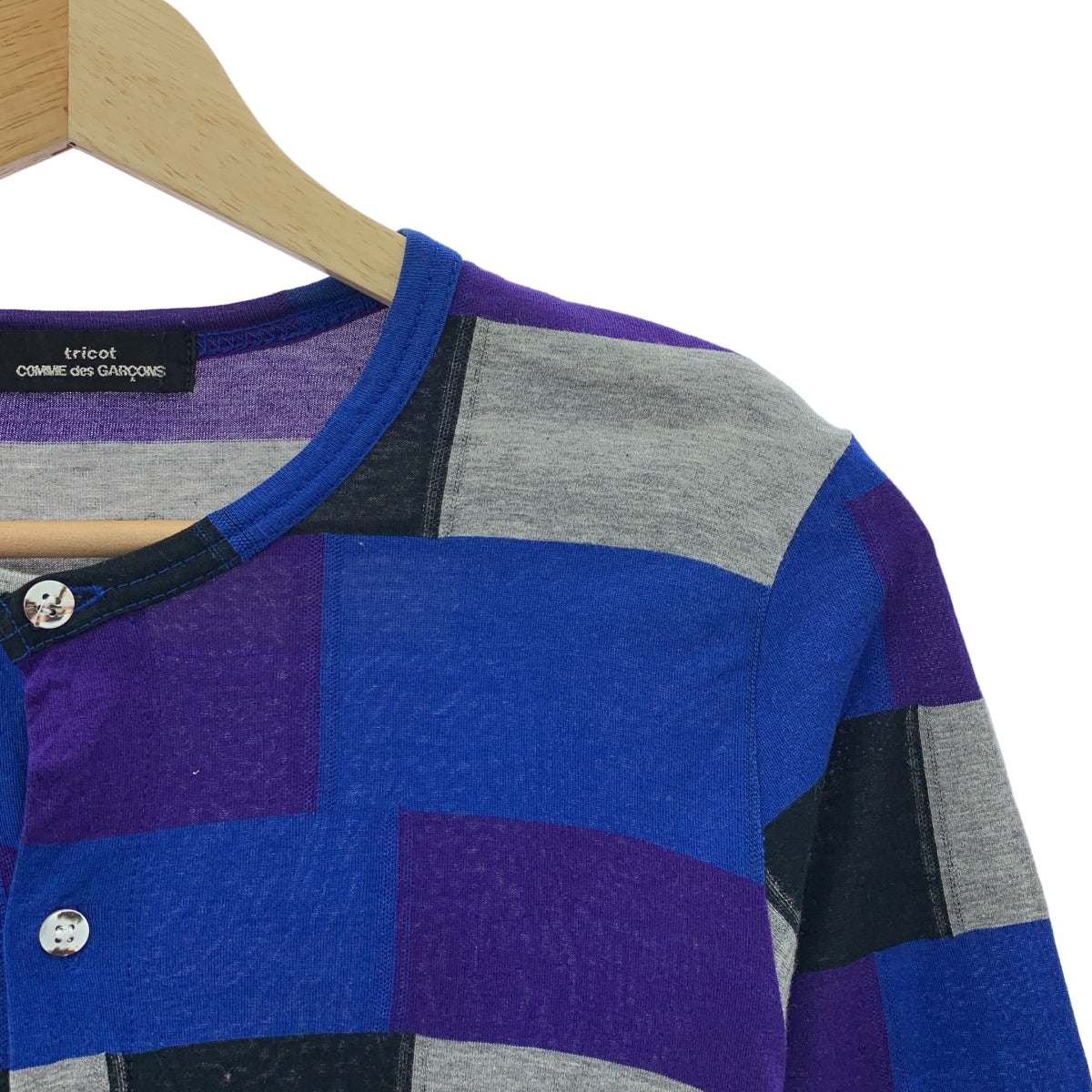 tricot COMME des GARCONS / 트리코콤 데 갤슨 | 2001AW | 코튼 체커 가디건 |