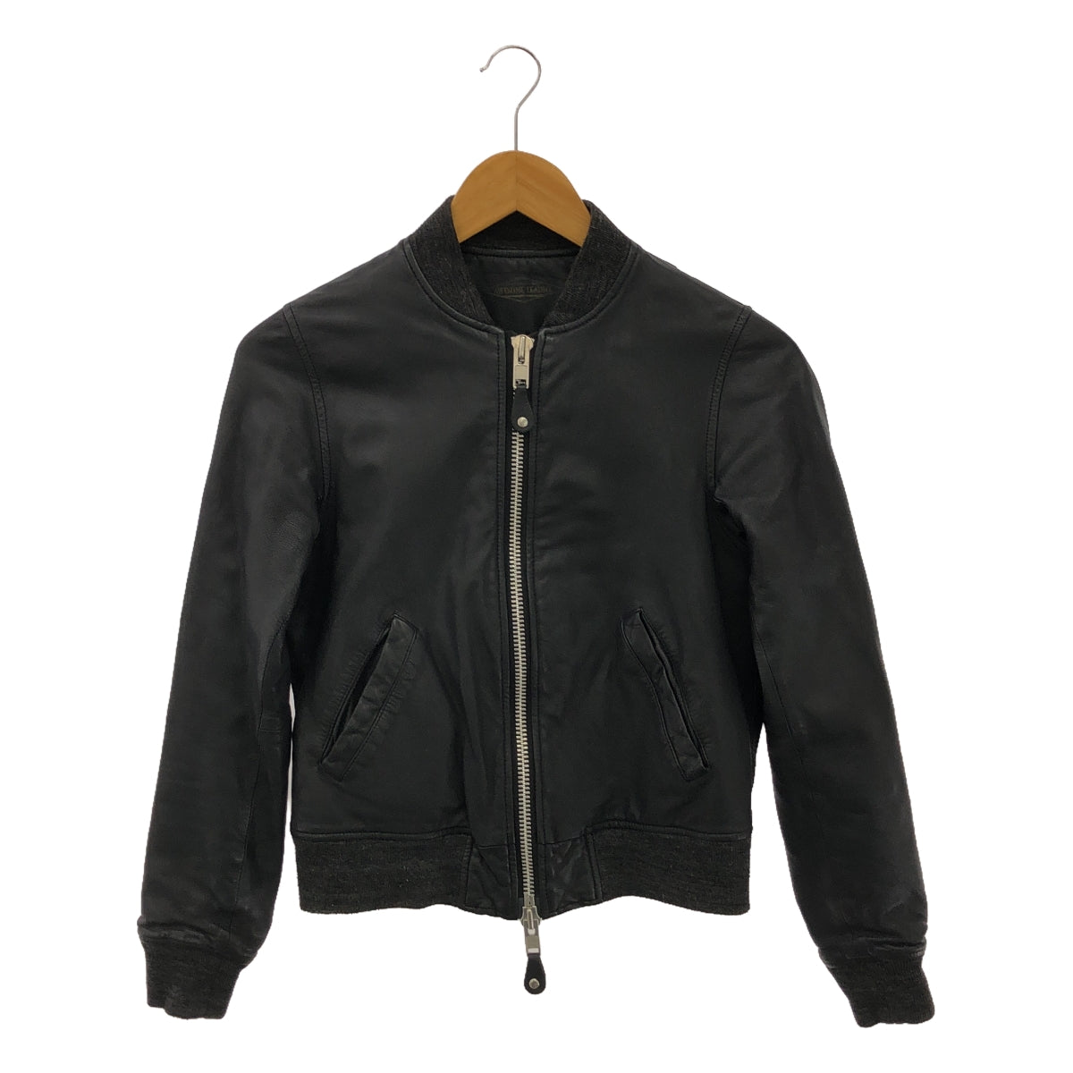 AWESOME LEATHER | 0 | Goat Leather MA-1 Flight Jacket | Black | Men's