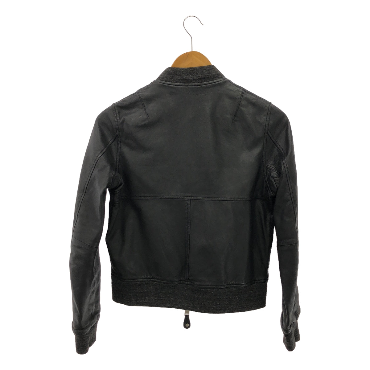 AWESOME LEATHER | 0 | Goat Leather MA-1 Flight Jacket | Black | Men's