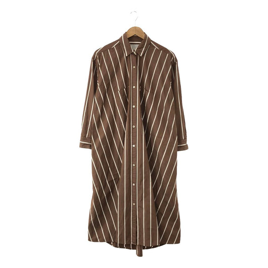 TICCA | SOMELOS Cotton Striped Shirt Dress | F | Brown | Women's