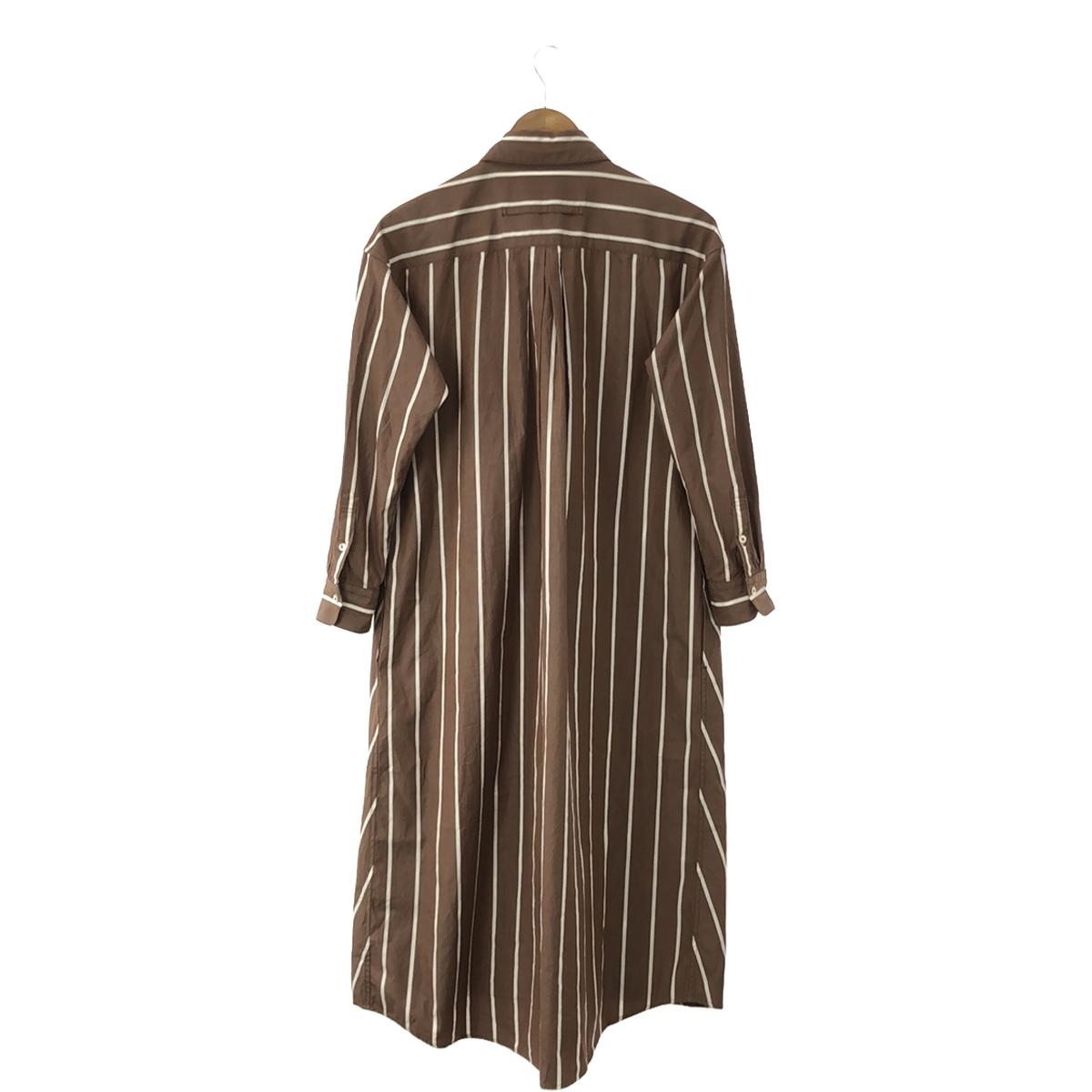 TICCA | SOMELOS Cotton Striped Shirt Dress | F | Brown | Women's