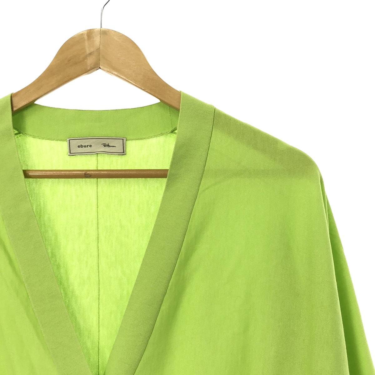 [Good Condition] ebure / Ebur | × Ron Herman Ron Herman special order cotton silk V-neck knit cardigan | Green | Women's