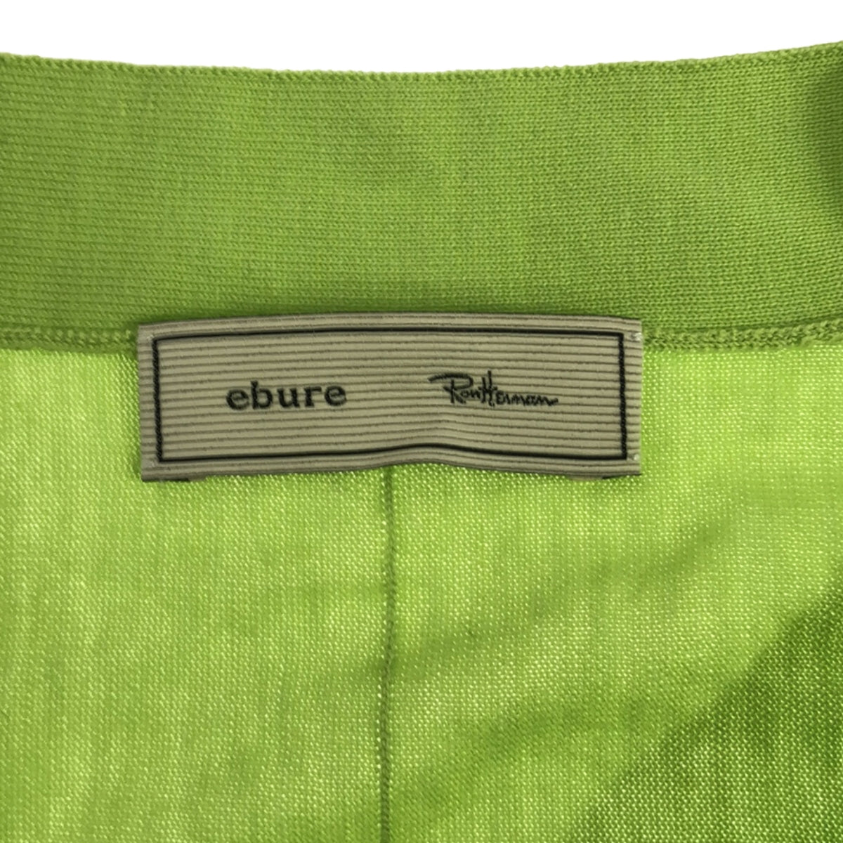 [Good Condition] ebure / Ebur | × Ron Herman Ron Herman special order cotton silk V-neck knit cardigan | Green | Women's