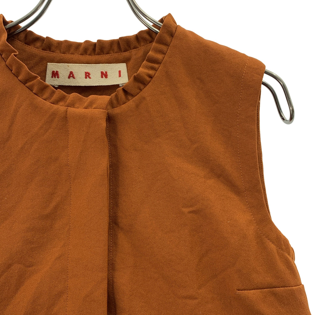 MARNI / マルニ | フリル装飾 ノースリーブワンピース | 36 | レディース