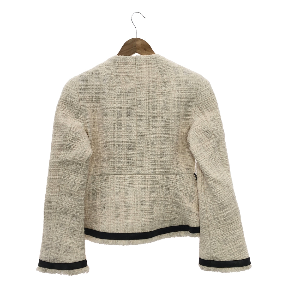 [New] Mame Kurogouchi | 2023SS | Crafted Tweed Biker Jacket | 2 | Ecru | Women's