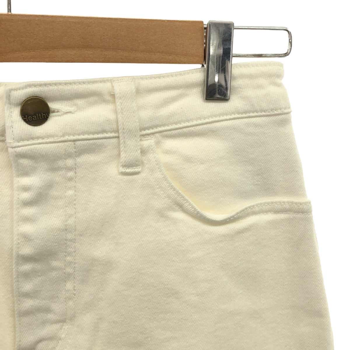 【新品】  Healthy DENIM / ヘルシーデニム | 2022AW | × Plage プラージュ別注 SP W DENIM MID ストレッチ デニムスカート | 36 | ホワイト | レディース