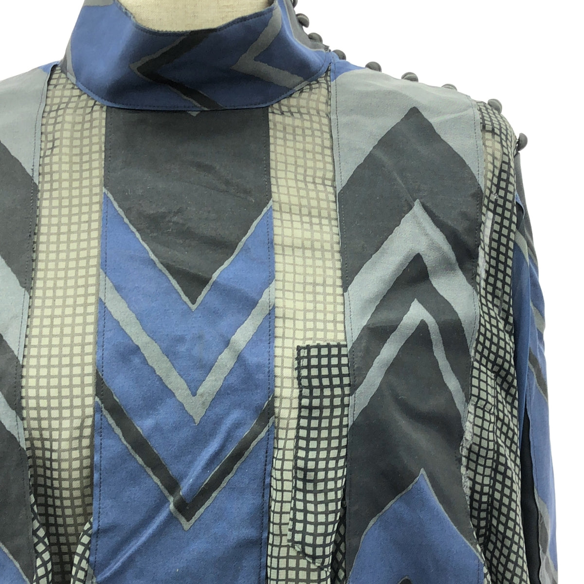 sacai / サカイ | 2015 | 再構築 シフォン プルオーバーブラウス | 3 | ブラック/グレー/ブルー | レディース