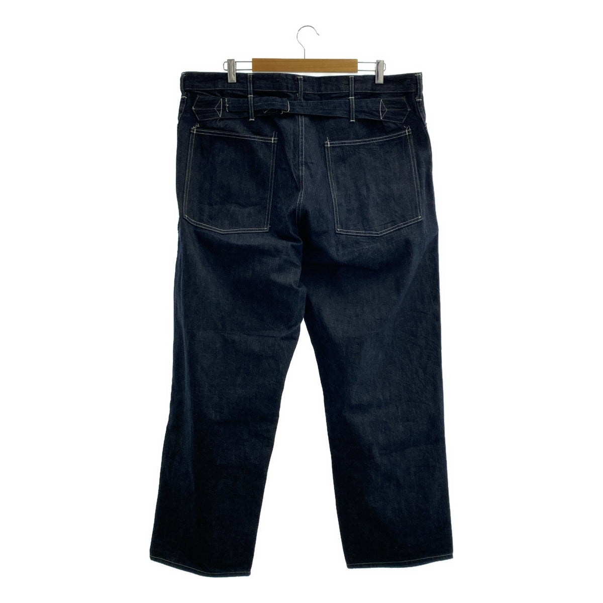 Kaptain Sunshine / 캡틴 선샤인 | 2022AW | denim Buckleback Baker Pants / 신치백 데님 와이드 베이커 팬츠 | 42 | 인디고 | 남성