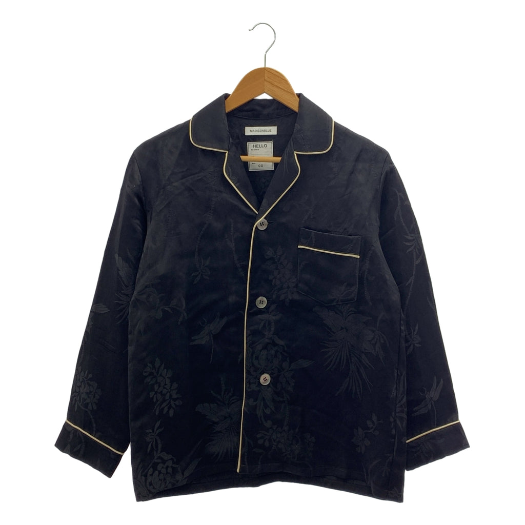 【成色極佳】MADISON BLUE | 提花滾邊開領襯衫 | XS碼 | 黑/米 | 女款