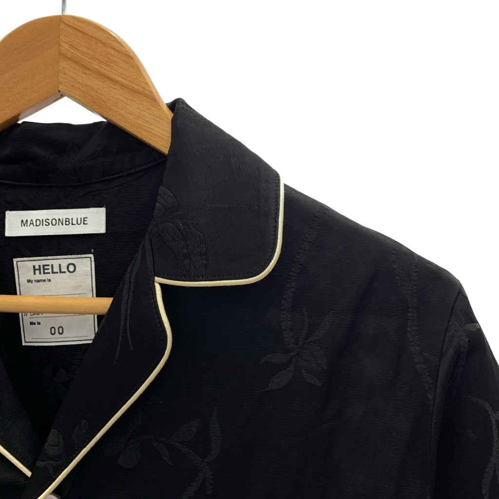 【成色極佳】MADISON BLUE | 提花滾邊開領襯衫 | XS碼 | 黑/米 | 女款