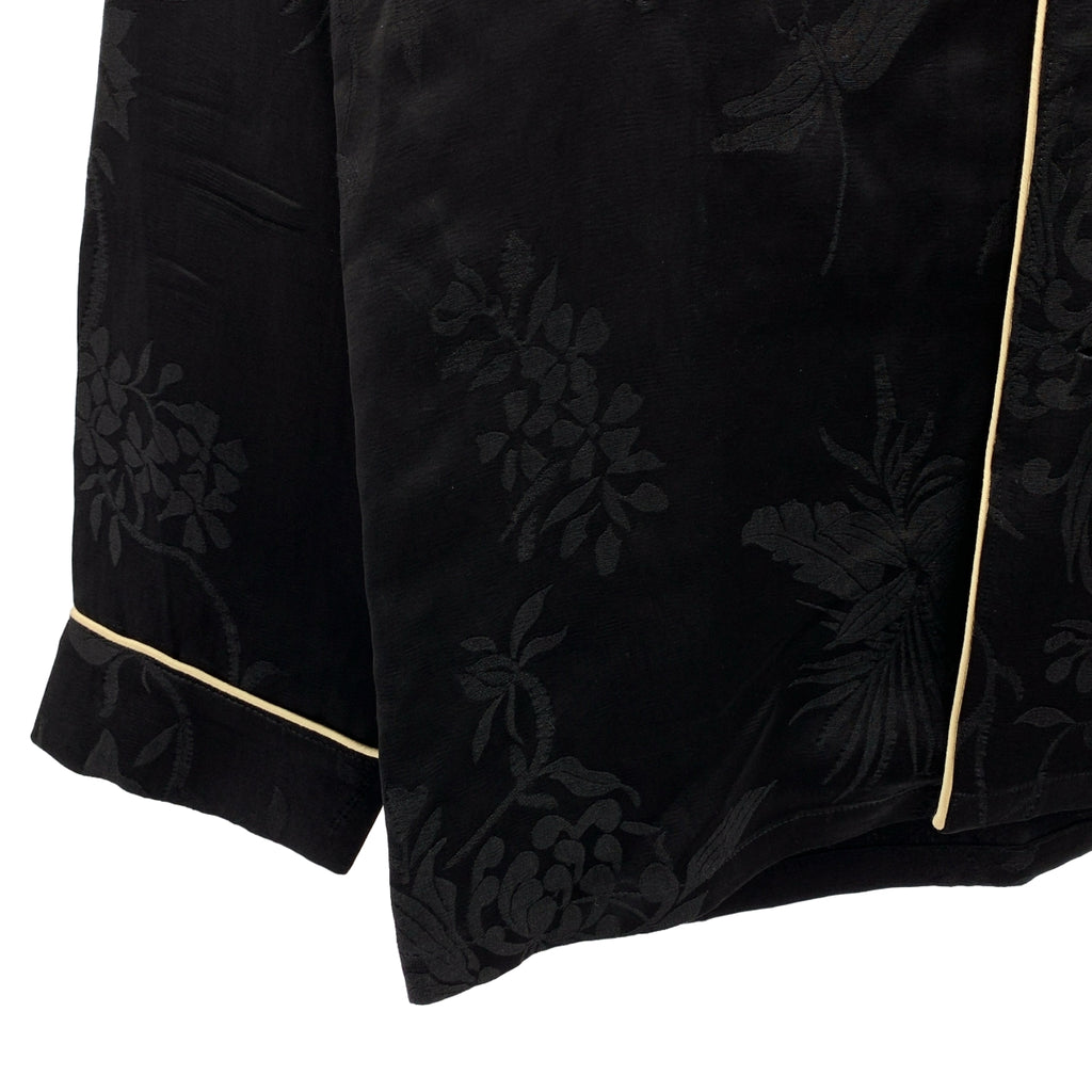 【成色極佳】MADISON BLUE | 提花滾邊開領襯衫 | XS碼 | 黑/米 | 女款