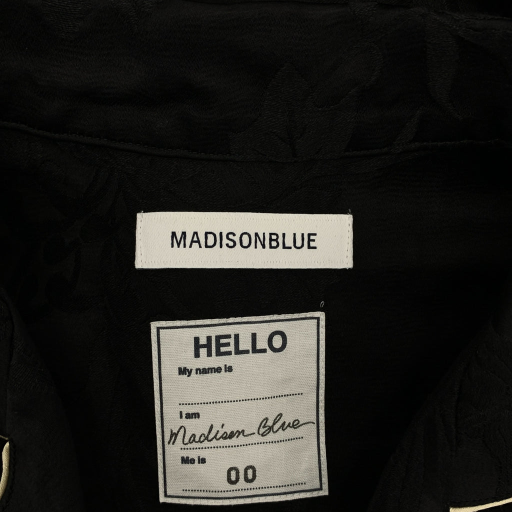 【成色極佳】MADISON BLUE | 提花滾邊開領襯衫 | XS碼 | 黑/米 | 女款